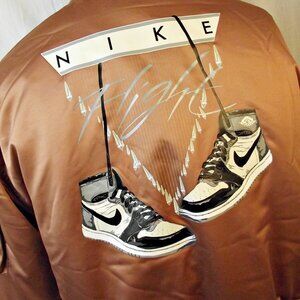 Nike Air Jordan Flight Sneakers Renegade Mineral Clay Bomber Jacket Womens M